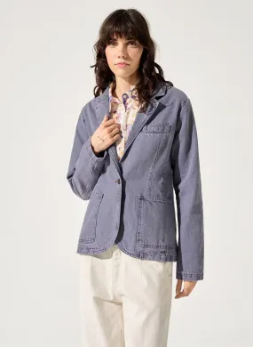  ACOTE   ANDREA - Giacca sartoriale in denim di cotone | Viola