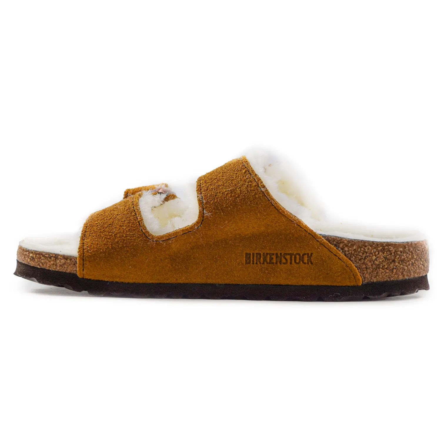 Birkenstock Arizona Shearling Sandali Tabacco Donna Pelo Chiaro