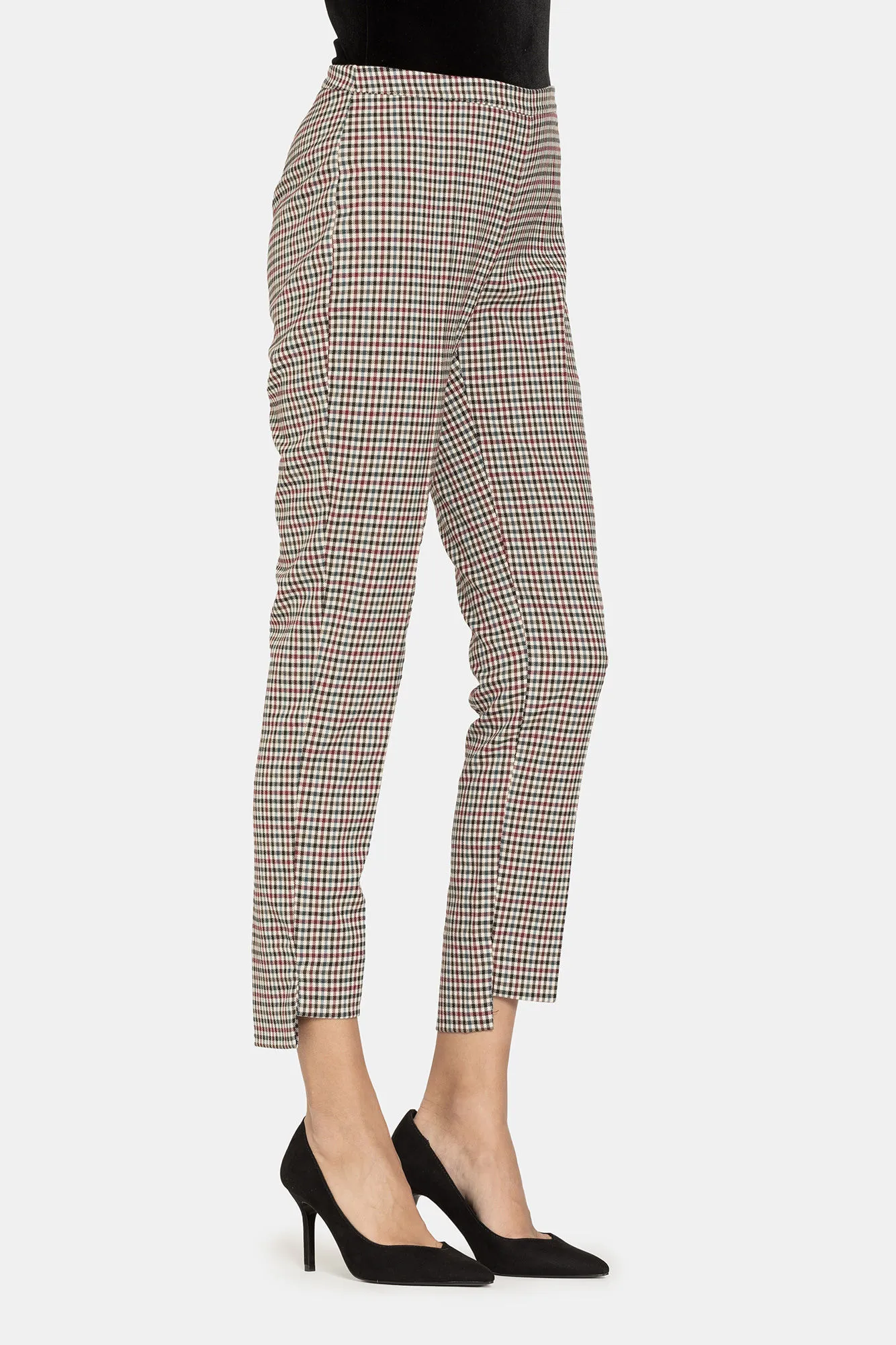Carrera  ---------    ------------Pantalone slim a fantasia vichy - Beige