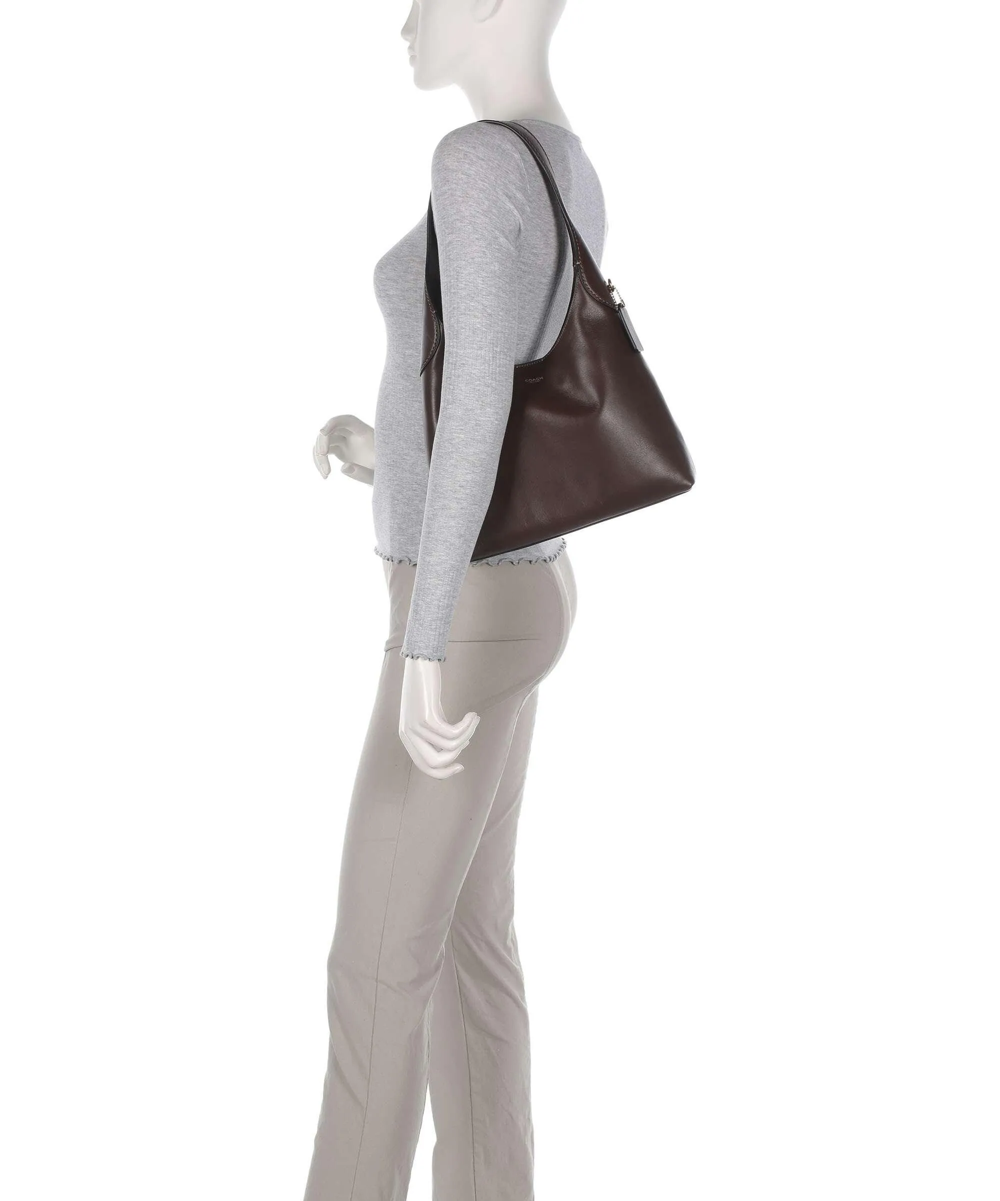  Coach Brooklyn 28 Borsa hobo pelle a grana fine marrone scuro  