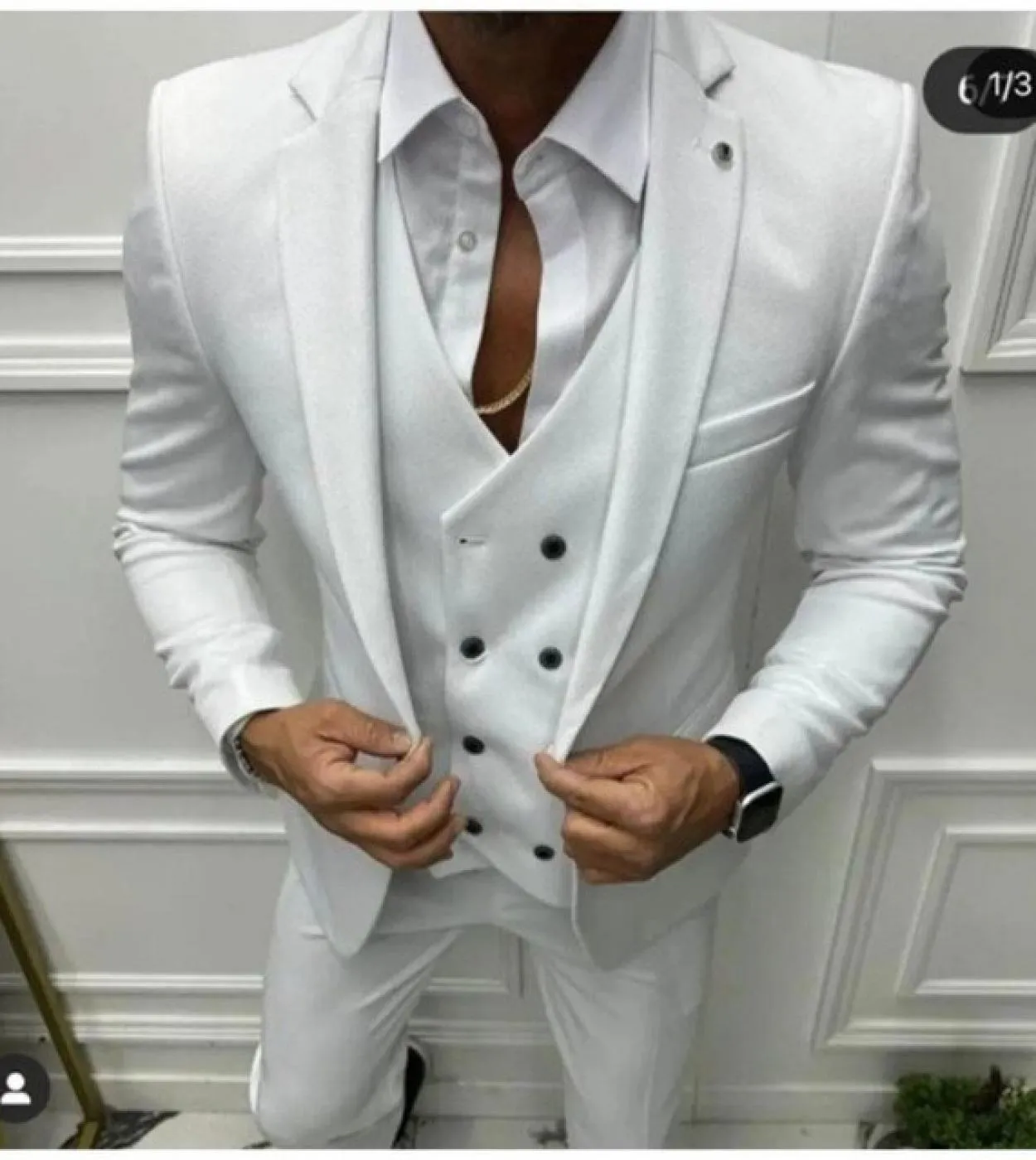Custom Made 6 Colori Notch Risvolto Uomo Abiti Picco Risvolto Matrimonio Sposo Smoking Slim Fit Uomo Blazer 3 Pezzi Giacca  pan