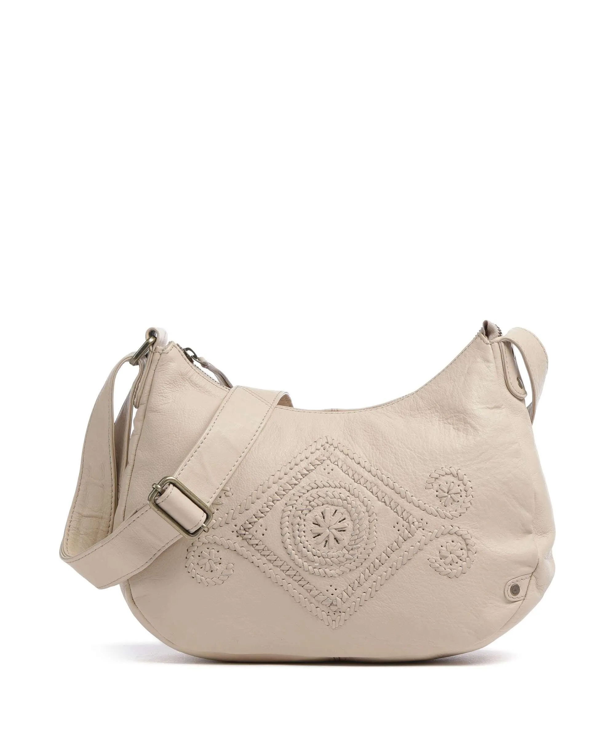  Depeche Bohemian Living Borsa a tracolla pelle di vitello finemente grana beige  