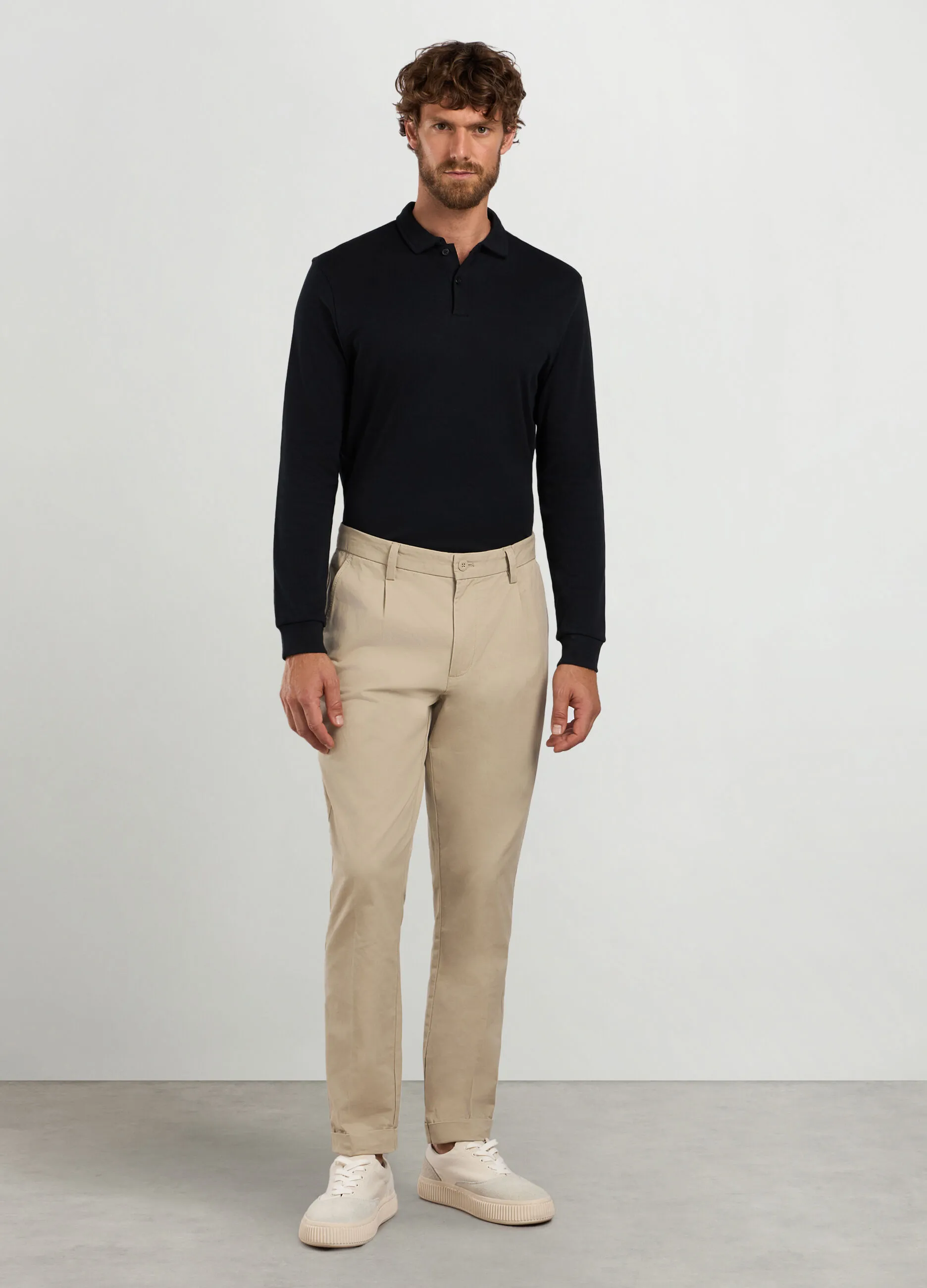 J. HART & BROS  Pantaloni chino carrot fit in twill di cotone uomo