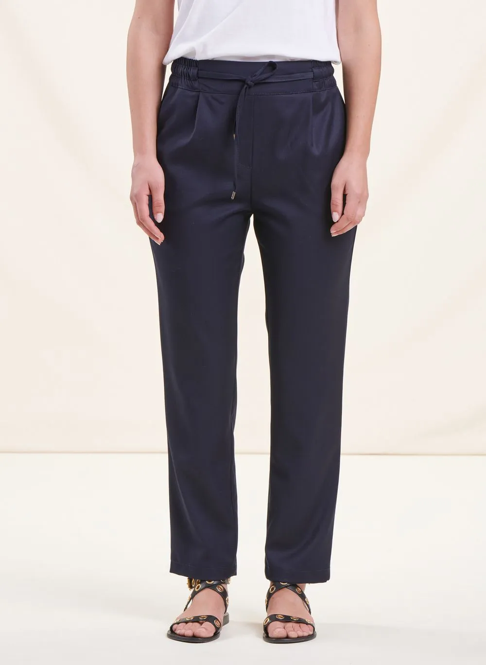  LA FEE MARABOUTEE   Pantaloni carrot a vita alta | Blu