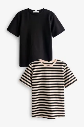 Maniche corte T-shirt pesante 100% cotone 2 Pack    