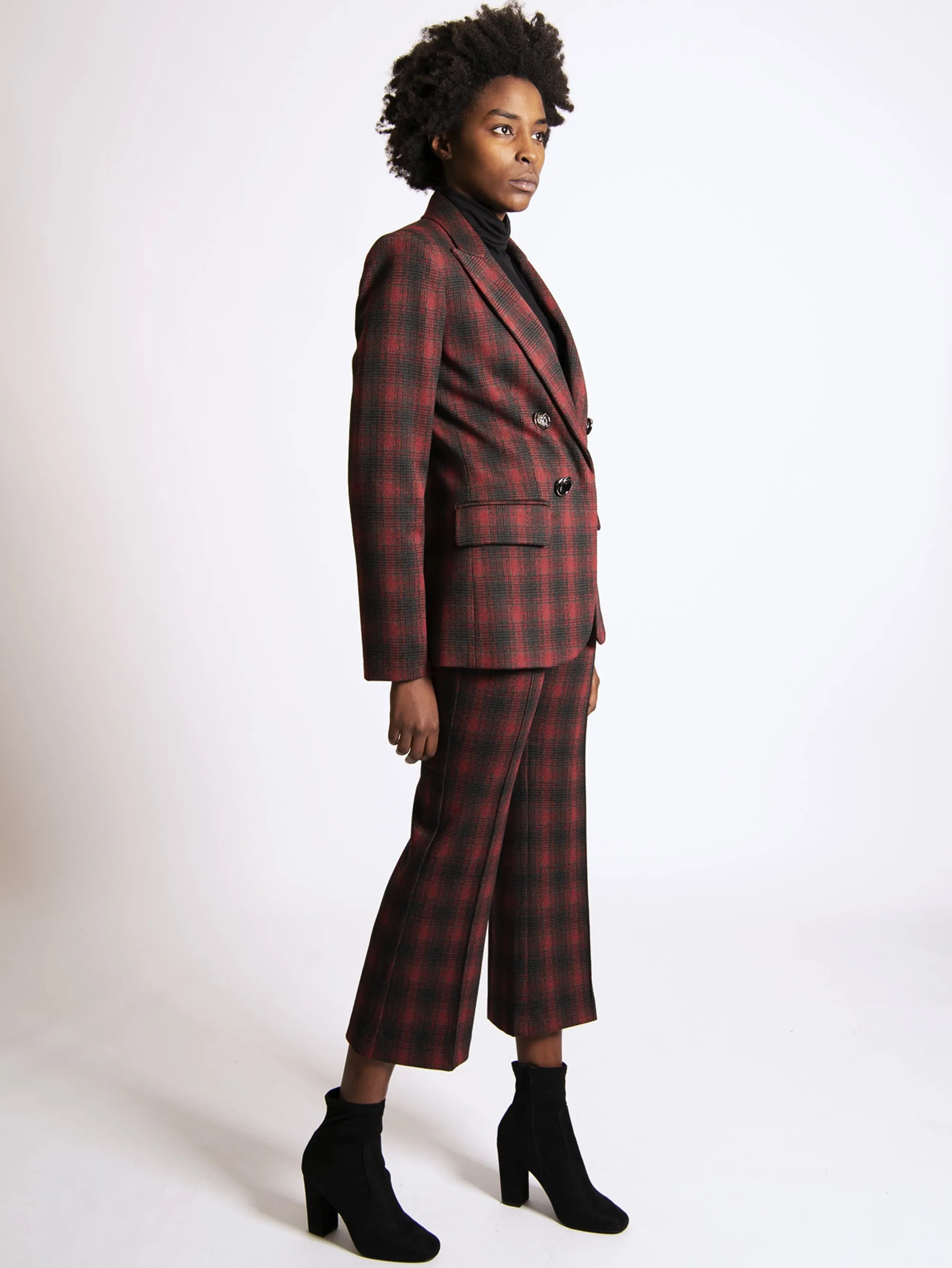 Pantalone Check Vita Alta Multicolor
