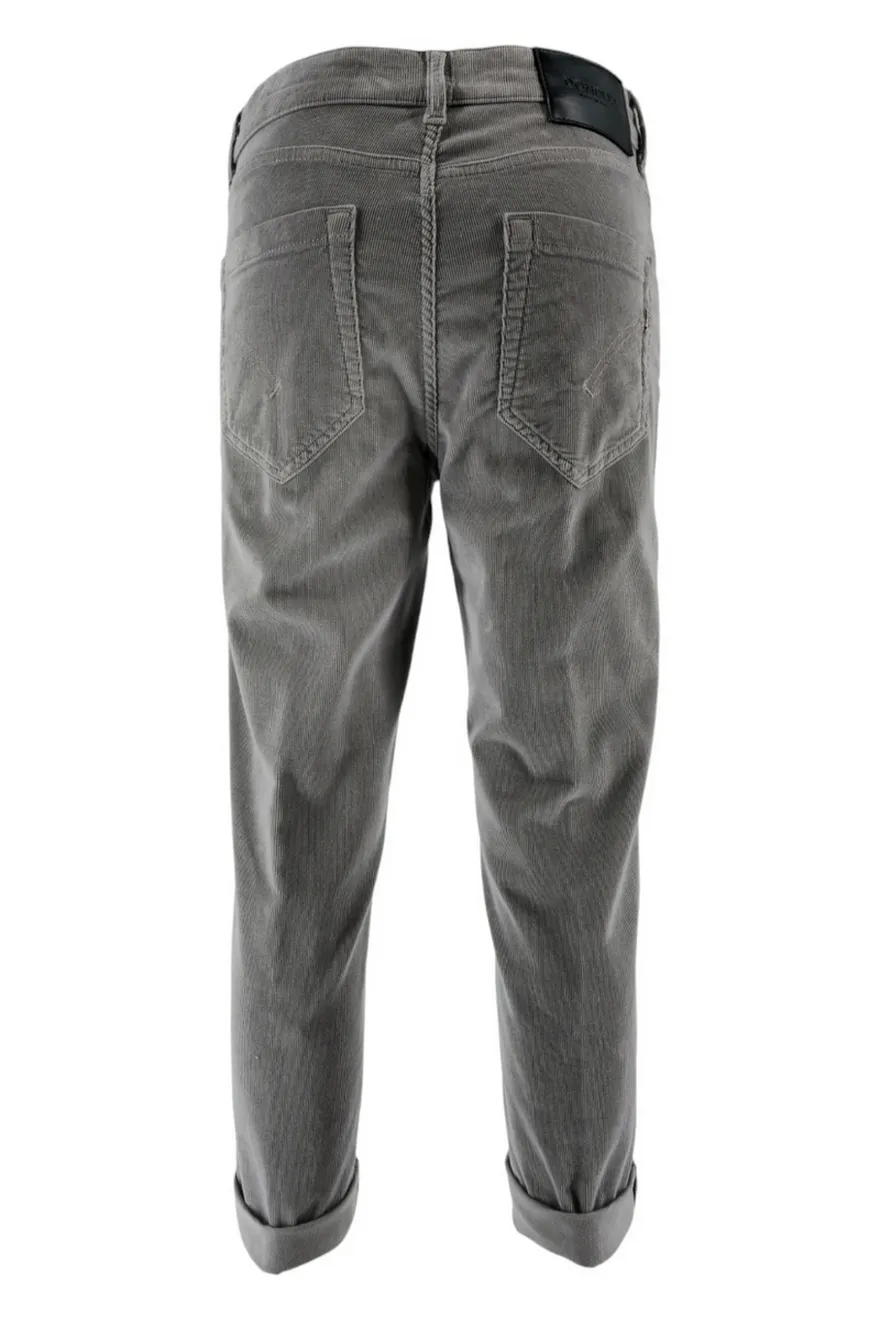 pantalone donna koons in velluto grigio