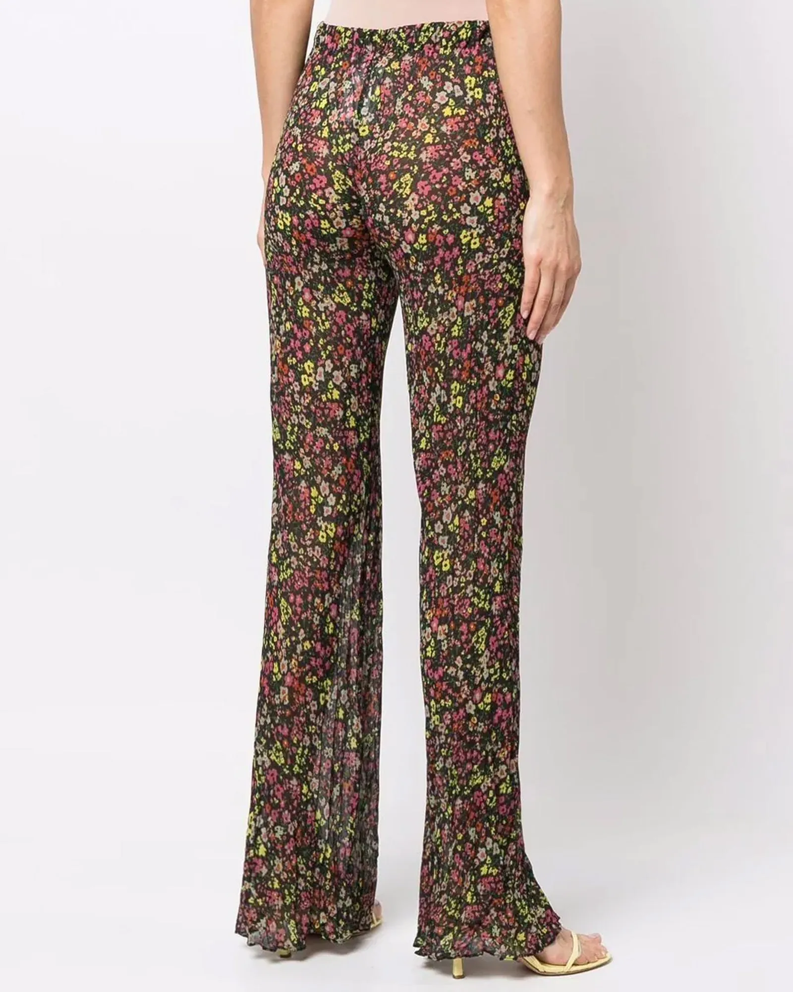 Pantalone zampa georgette fantasia floreale