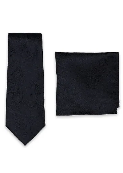 Set cravatta business e scialle decorativo Paisley Pattern Tea Nero