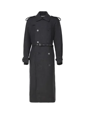 TRENCH IN LANA CON TASCHE OVERSIZE