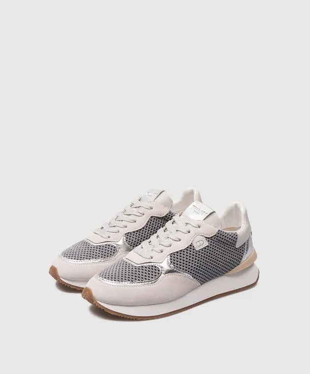 Twinset Sneakers combinate grigie con logo 241TCT098