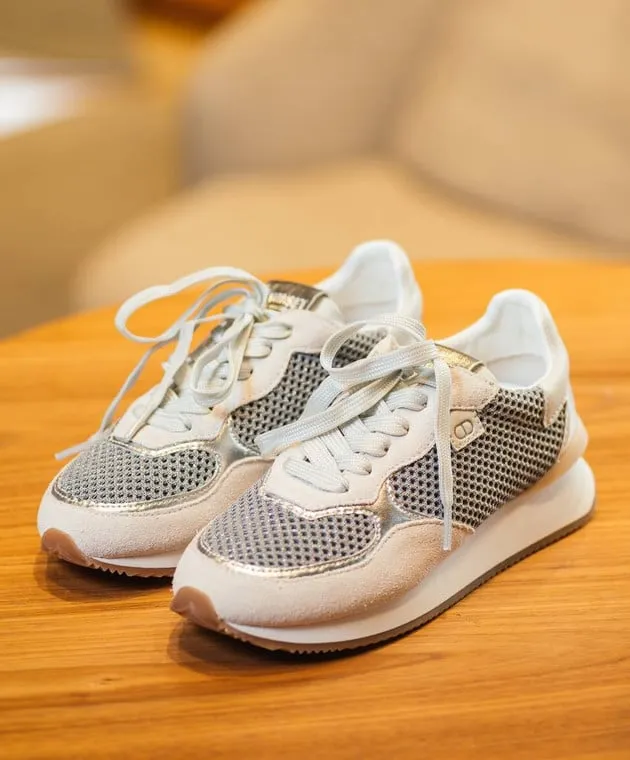 Twinset Sneakers combinate grigie con logo 241TCT098